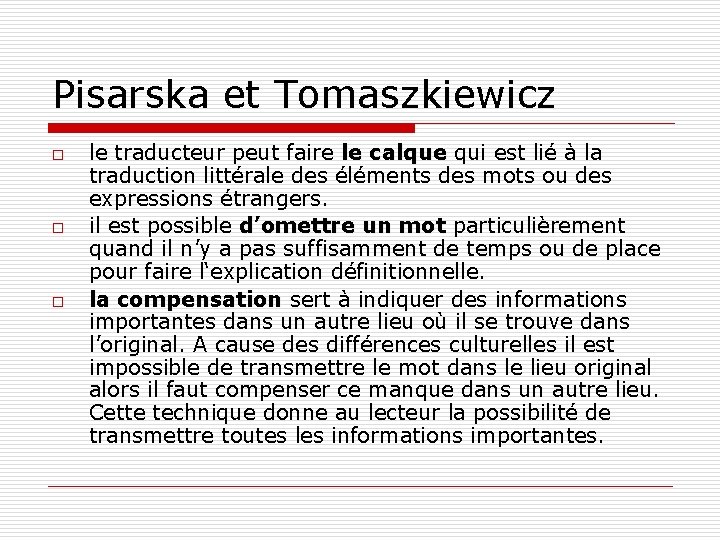 Pisarska et Tomaszkiewicz o o o le traducteur peut faire le calque qui est