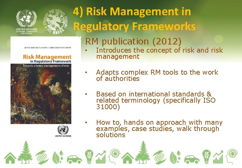 4) Risk Management in Regulatory Frameworks RM publication (2012) • Introduces the concept of