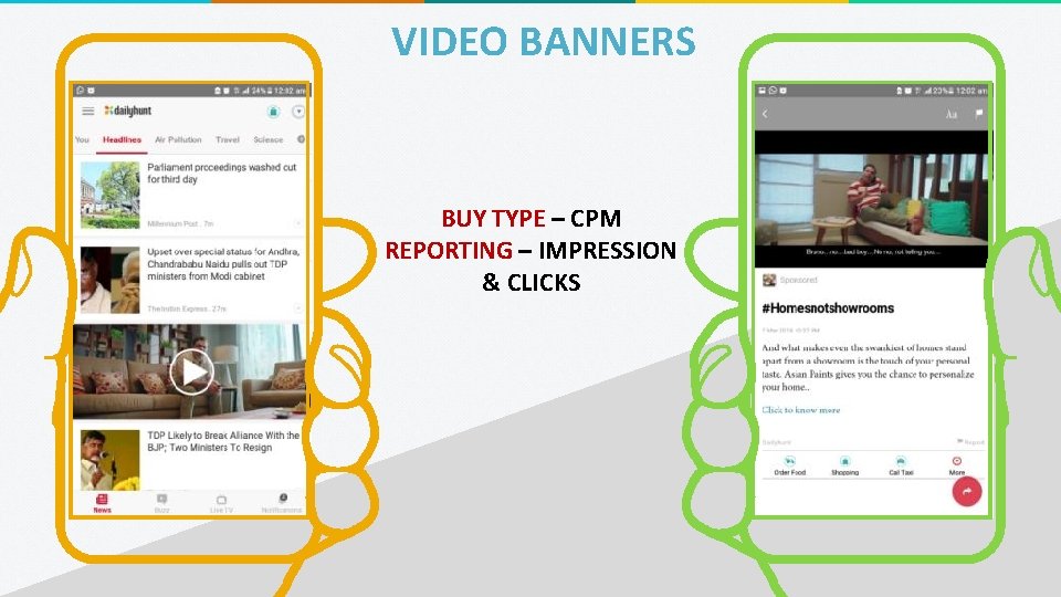 VIDEO BANNERS BUY TYPE – CPM REPORTING – IMPRESSION & CLICKS 