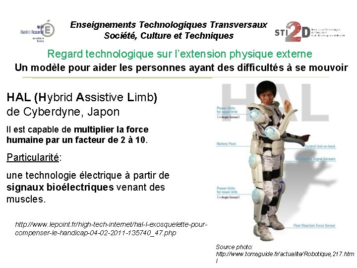 Enseignements Technologiques Transversaux Société, Culture et Techniques Regard technologique sur l’extension physique externe Un