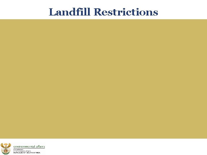Landfill Restrictions 