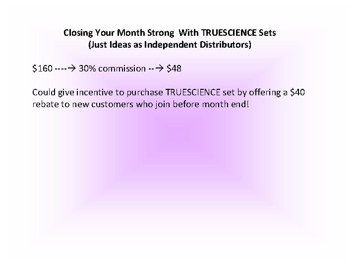 Closing Your Month Strong With TRUESCIENCE Sets (Just Ideas as Independent Distributors) $160 ----