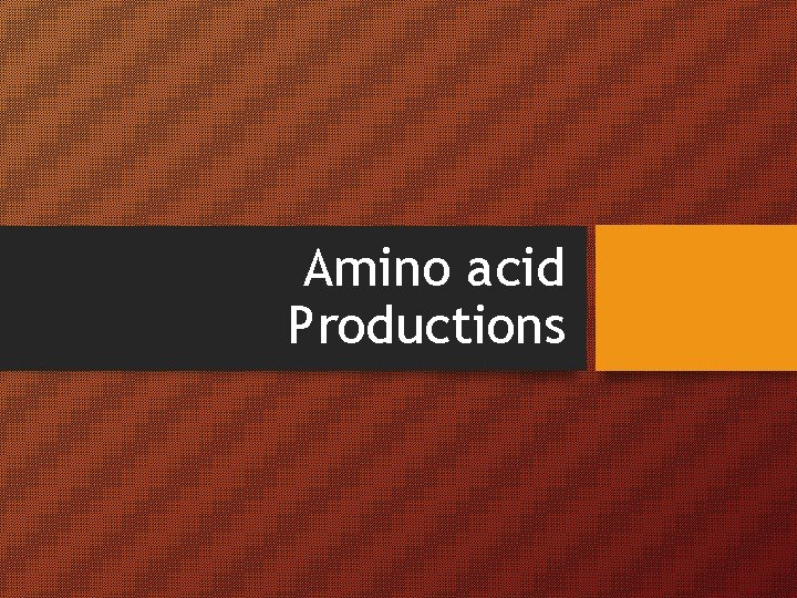 Amino acid Productions 