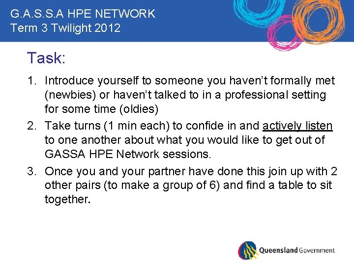 G. A. S. S. A HPE NETWORK Term 3 Twilight 2012 Task: 1. Introduce