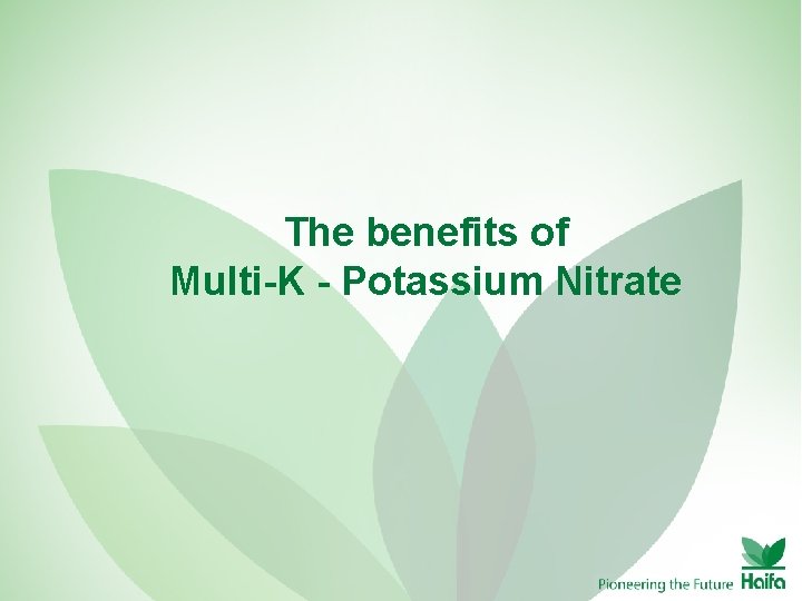 The benefits of Multi-K - Potassium Nitrate 