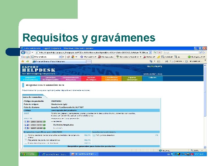 Requisitos y gravámenes 