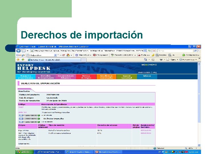 Derechos de importación 