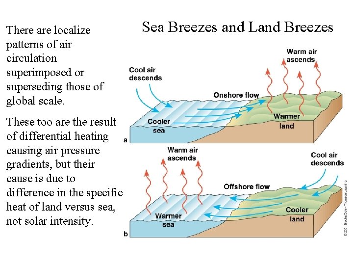 There are localize patterns of air circulation superimposed or superseding those of global scale.