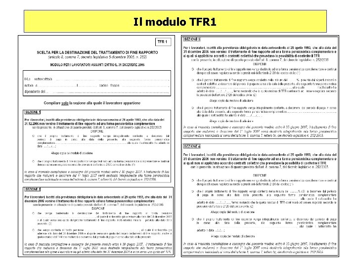 Il modulo TFR 1 