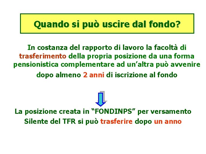 Quando si può uscire dal fondo? In costanza del rapporto di lavoro la facoltà