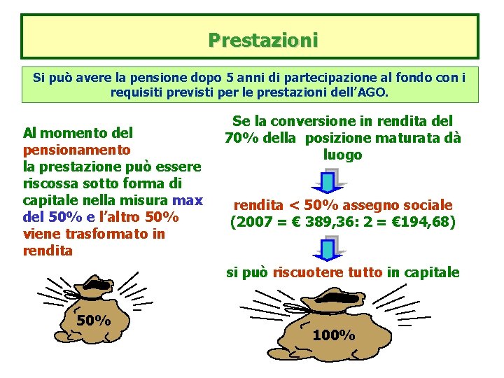  Prestazioni Si può avere la pensione dopo 5 anni di partecipazione al fondo