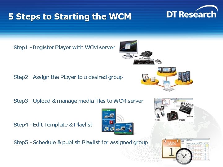 5 Steps to Starting the WCM Step 1 - Register Player with WCM server