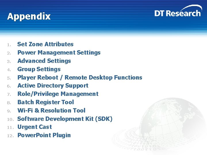 Appendix 1. 2. 3. 4. 5. 6. 7. 8. 9. 10. 11. 12. Set