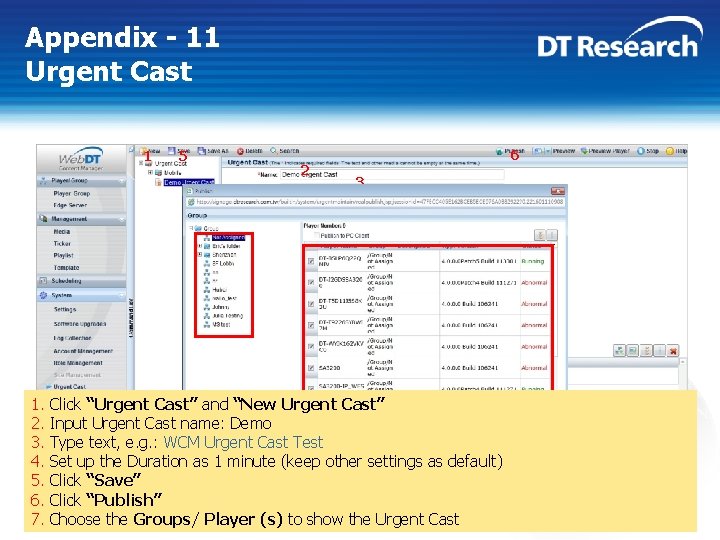 Appendix - 11 Urgent Cast 1 1. 2. 3. 4. 5. 6. 7. 5
