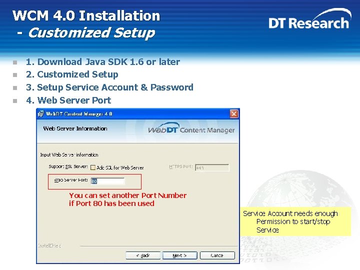 WCM 4. 0 Installation - Customized Setup n n 1. Download Java SDK 1.