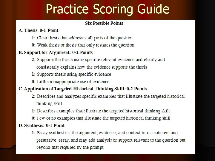 Practice Scoring Guide 