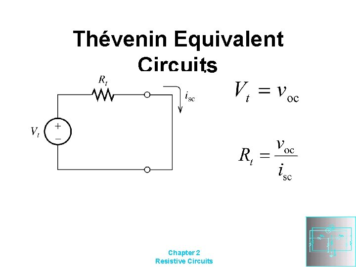 Thévenin Equivalent Circuits Chapter 2 Resistive Circuits 