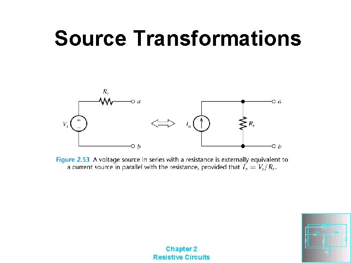 Source Transformations Chapter 2 Resistive Circuits 