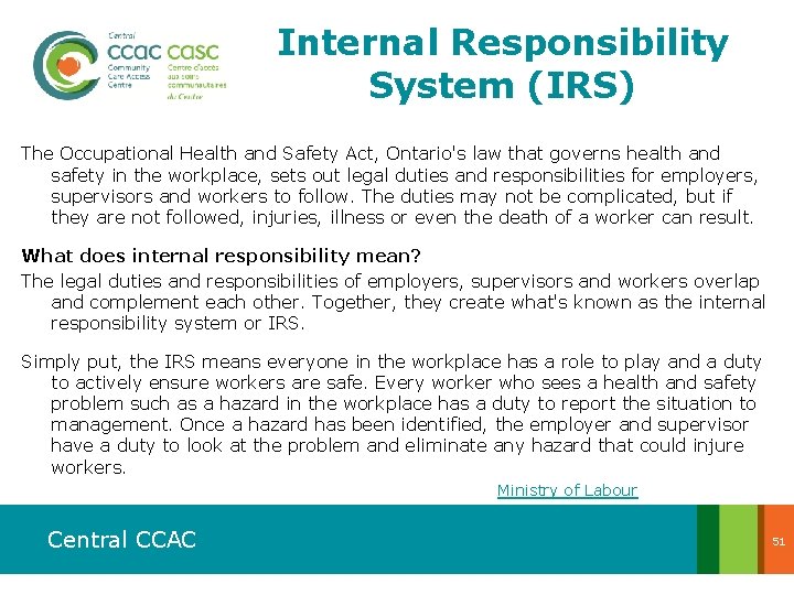 Supervisory CompetencyPart 1 Occupational Health Safety Act Ontario