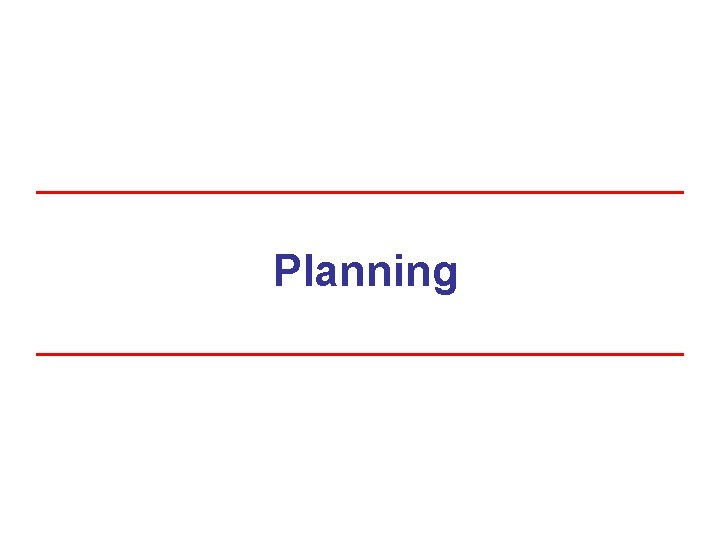 Planning 