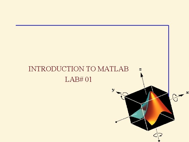 INTRODUCTION TO MATLAB LAB# 01 