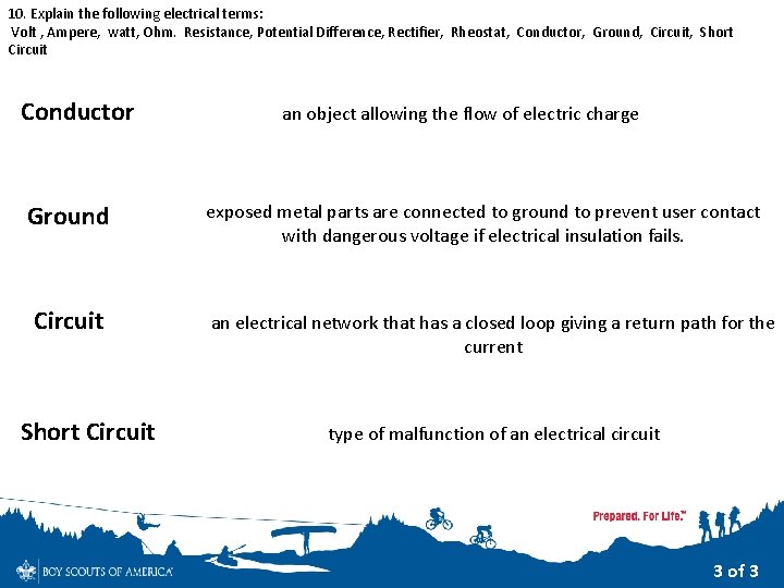 10. Explain the following electrical terms: Volt , Ampere, watt, Ohm. Resistance, Potential Difference, 10. Explain the following electrical terms: Volt , Ampere, watt, Ohm. Resistance, Potential Difference,