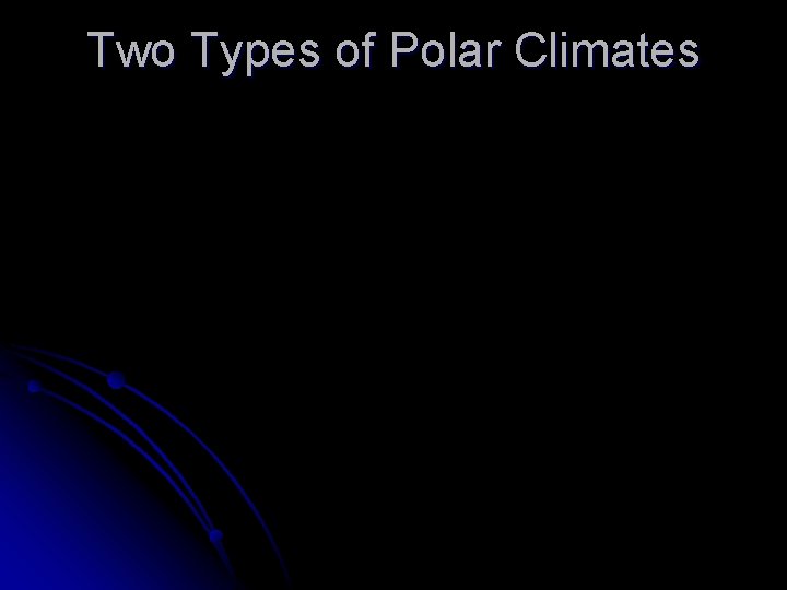 Two Types of Polar Climates 