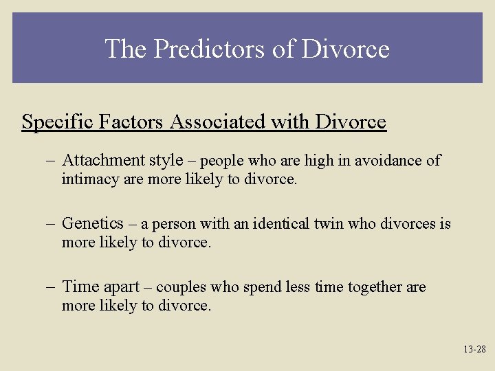 The Predictors of Divorce Specific Factors Associated with Divorce – Attachment style – people