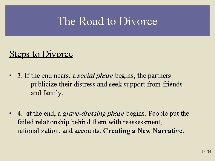 The Road to Divorce Steps to Divorce • 3. If the end nears, a