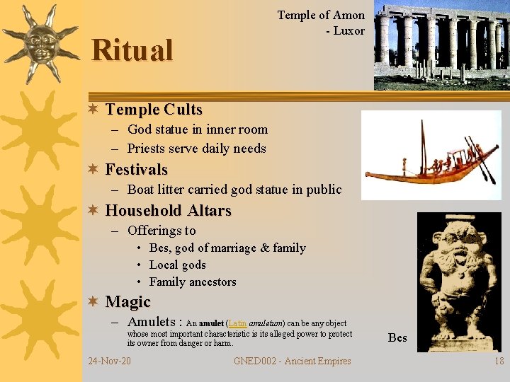 Temple of Amon - Luxor Ritual ¬ Temple Cults – God statue in inner