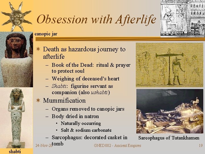 Obsession with Afterlife canopic jar ¬ Death as hazardous journey to afterlife – Book
