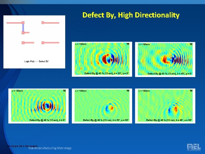 Defect By, High Directionality IDA designs info is IMSI property Nanomanufacturing Metrology Defect By, High Directionality IDA designs info is IMSI property Nanomanufacturing Metrology