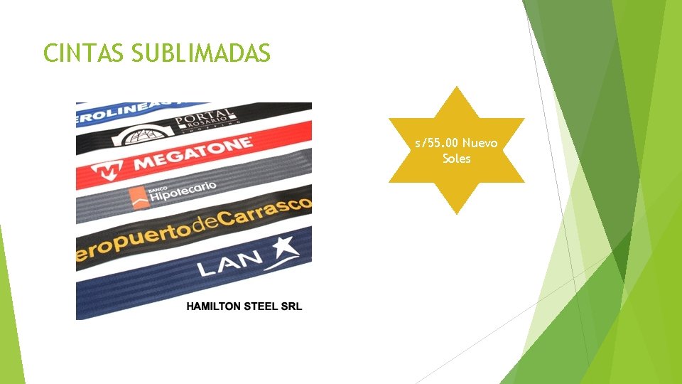 CINTAS SUBLIMADAS s/55. 00 Nuevo Soles CINTAS SUBLIMADAS s/55. 00 Nuevo Soles