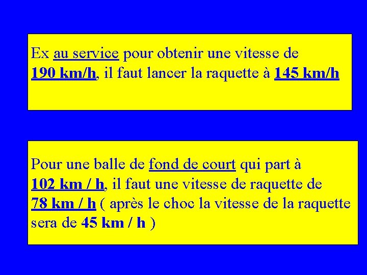 Ex au service pour obtenir une vitesse de 190 km/h, il faut lancer la