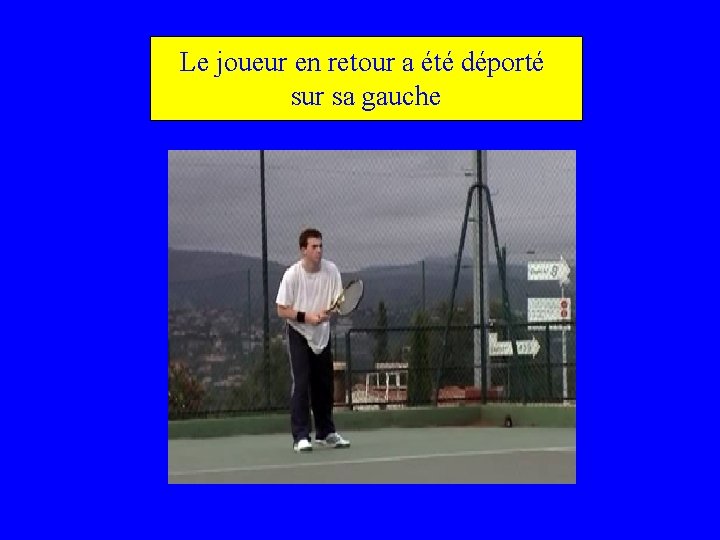 Le joueur en retour a été déporté sur sa gauche 