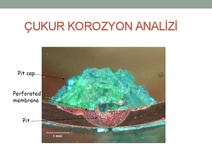 ÇUKUR KOROZYON ANALİZİ ÇUKUR KOROZYON ANALİZİ
