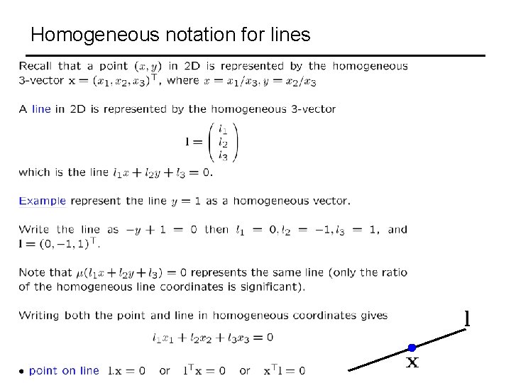 Homogeneous notation for lines 