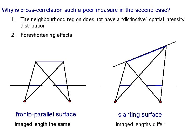 Why is cross-correlation such a poor measure in the second case? 1. The neighbourhood