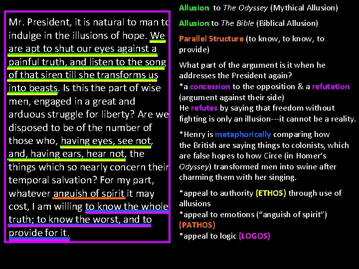 Allusion to The Odyssey (Mythical Allusion) Mr. President, it is natural to man to Allusion to The Odyssey (Mythical Allusion) Mr. President, it is natural to man to