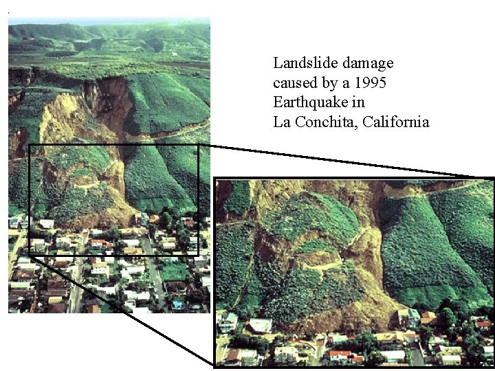 Landslide damage caused by a 1995 Earthquake in La Conchita, California 