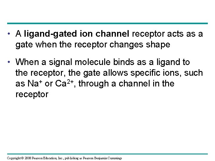  • A ligand-gated ion channel receptor acts as a gate when the receptor