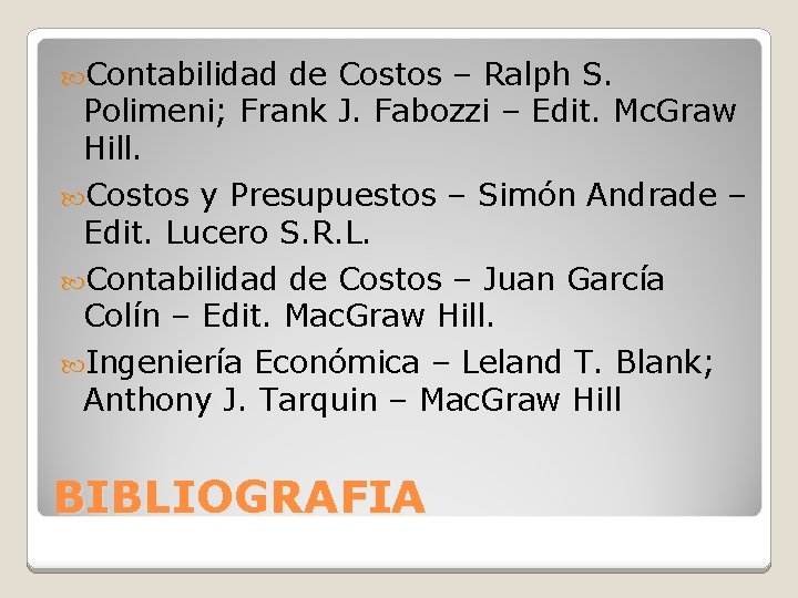 COSTOS OPERACIONALES IND 2108 NATURALEZA CONCEPTOS Y CLASIFICACION