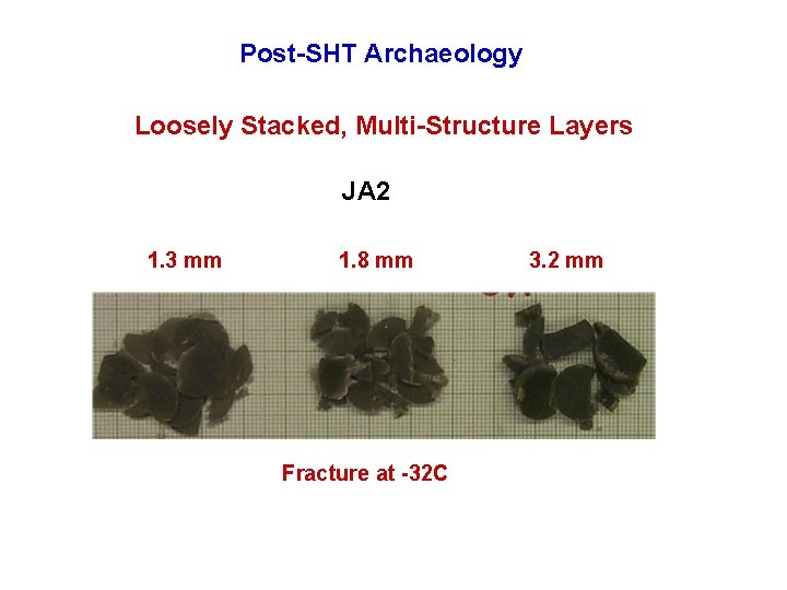Post-SHT Archaeology Loosely Stacked, Multi-Structure Layers JA 2 1. 3 mm 1. 8 mm Post-SHT Archaeology Loosely Stacked, Multi-Structure Layers JA 2 1. 3 mm 1. 8 mm