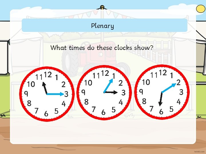 Plenary What times do these clocks show? 