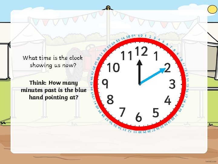 What time is the clock showing us now? Think: How many minutes past is