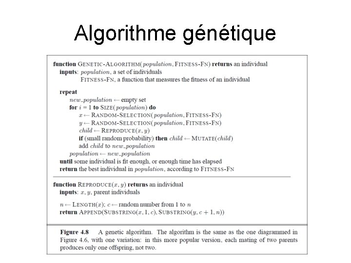 Algorithme génétique Algorithme génétique