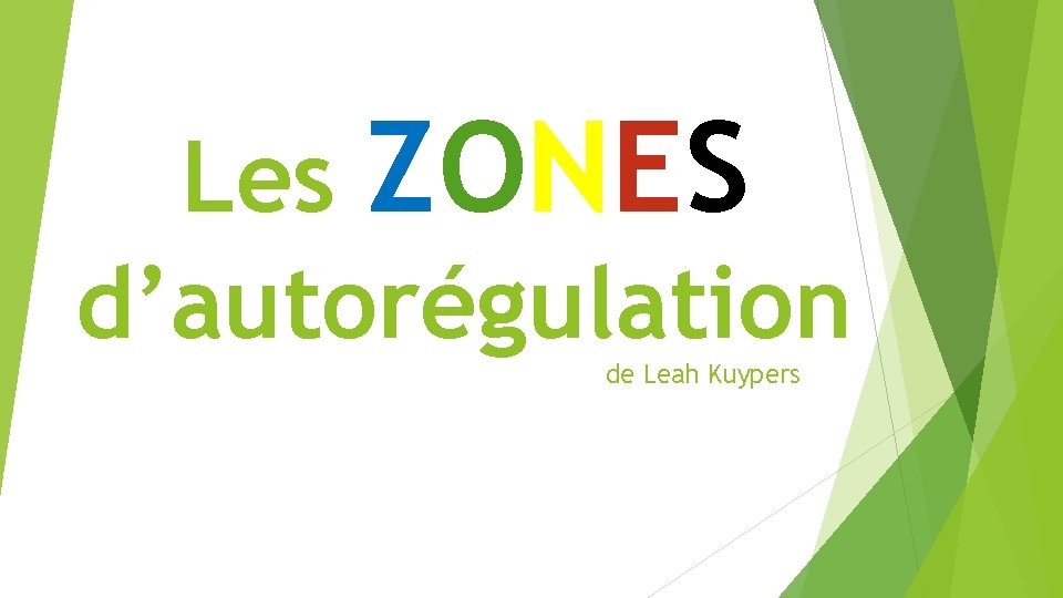 Les ZONES d’autorégulation de Leah Kuypers 