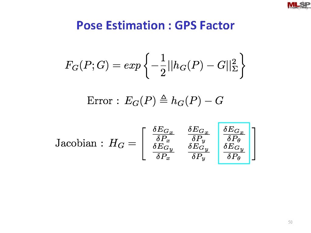 Pose Estimation : GPS Factor 50 