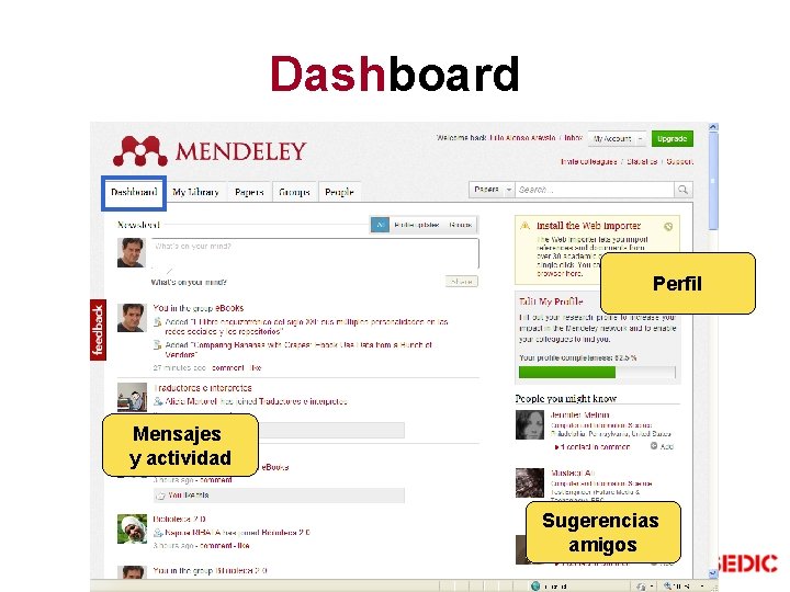 Dashboard Perfil Mensajes y actividad Sugerencias amigos Dashboard Perfil Mensajes y actividad Sugerencias amigos