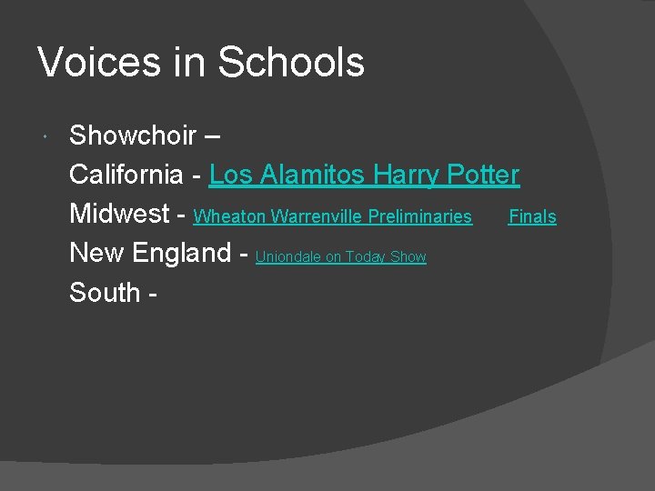 Voices in Schools Showchoir – California - Los Alamitos Harry Potter Midwest - Wheaton